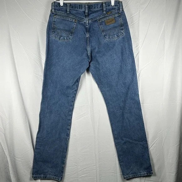 Wrangler George Strait Cowboy Cut Jeans Men's 36x36 Blue Western Straight Leg - Picture 5 of 11